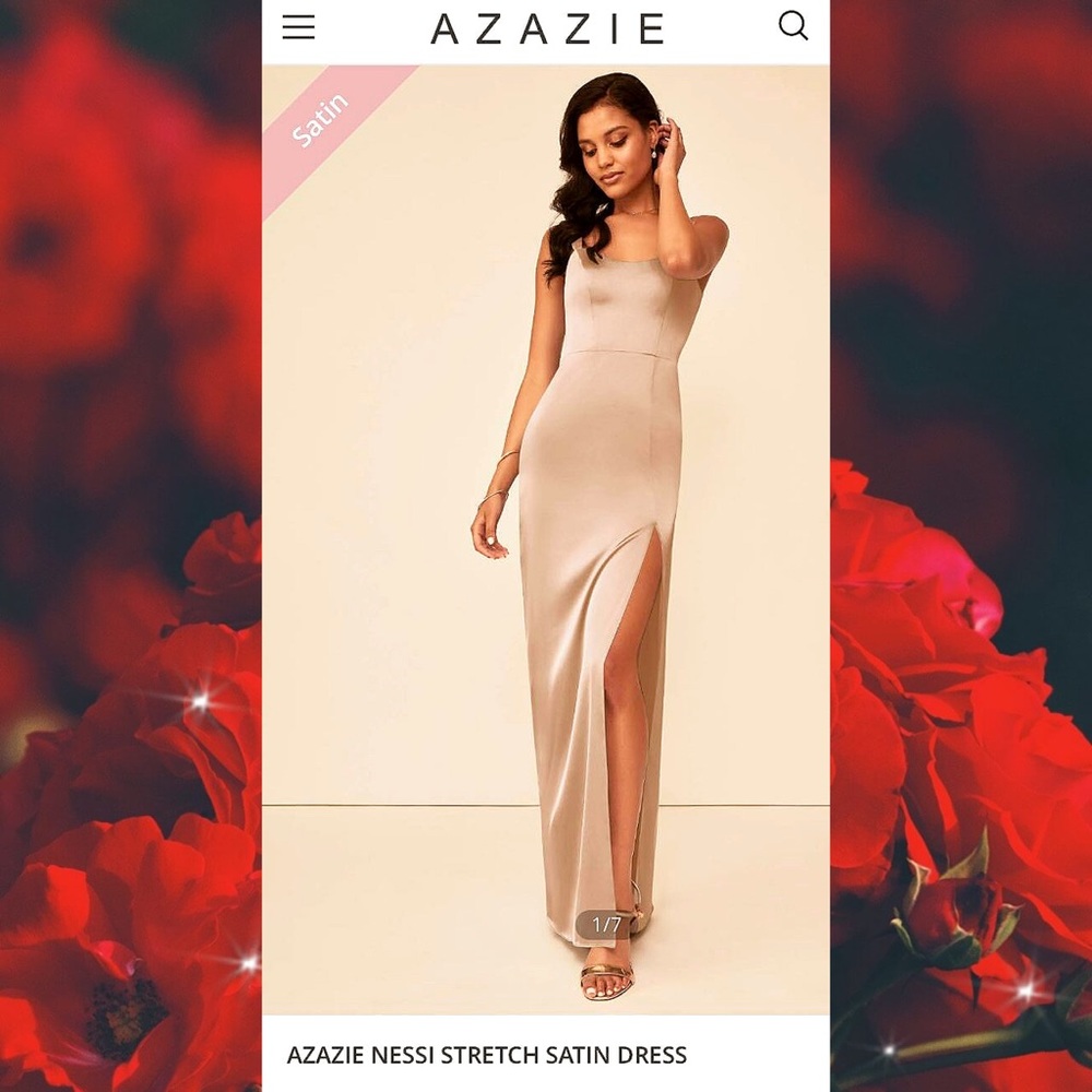 Azazie Nessi Stretch Satin Dress